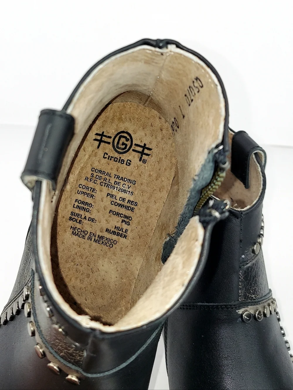 Corral Circle G Star Inlay Leather Ankle Boots 7 NWOT